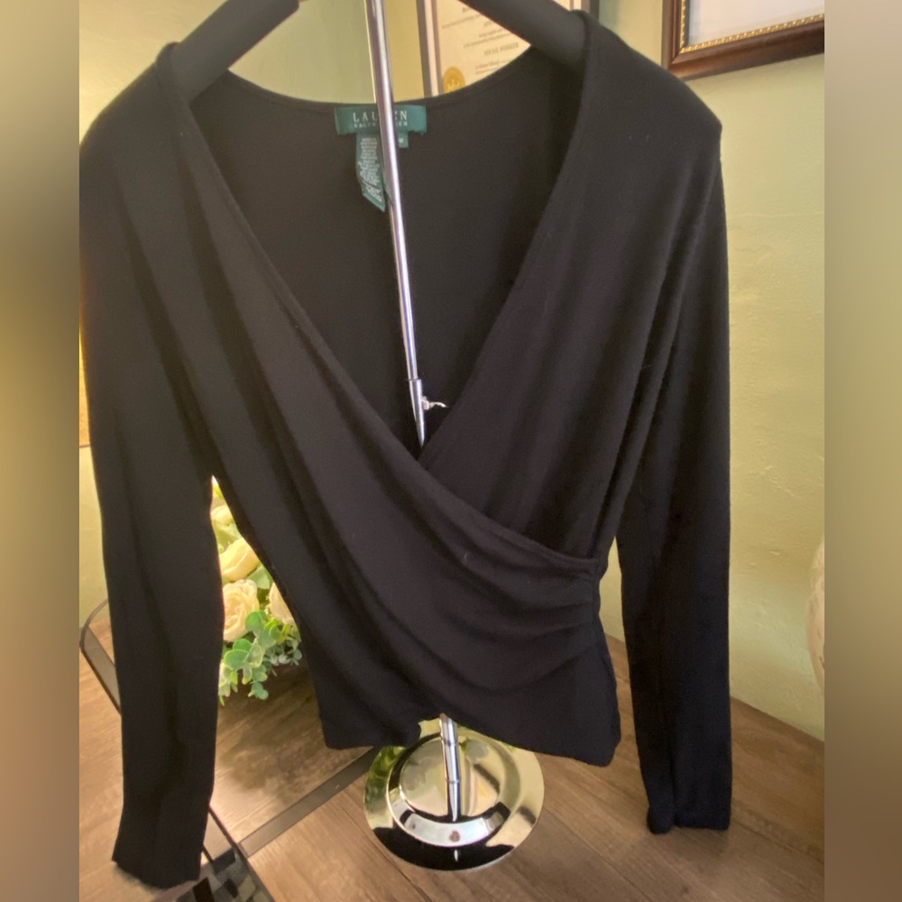 Ralph Lauren Black Women's Wrap Blouse